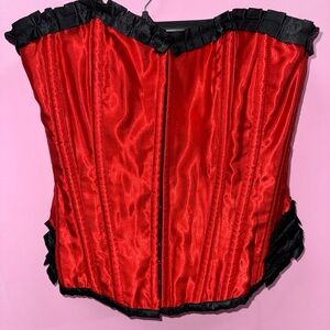 Red Burlesk 🍒 corset with black